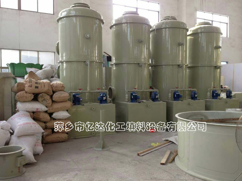 我公司生产的玻璃钢：6万风量臭气洗涤塔